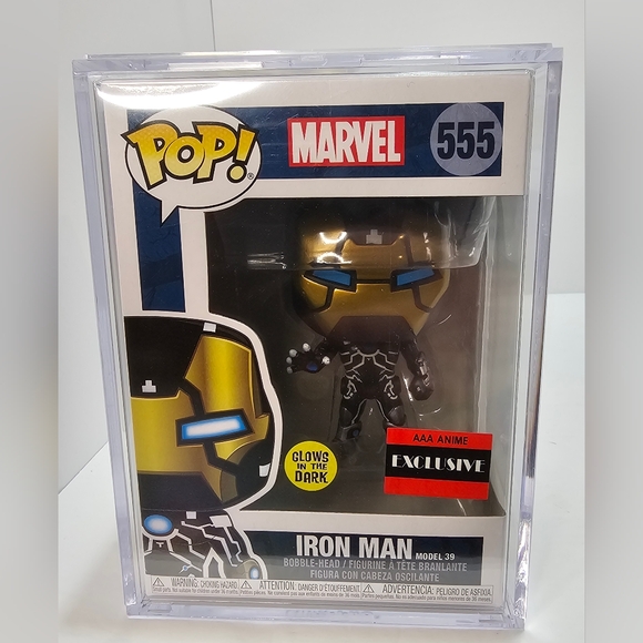 Funko Pop Marvel AAA Anime Exclusive 555 GITD Iron Man - Picture 2 of 6